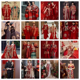 租中式 婚服凤冠霞帔汉服出租男女明制婚服婚礼新郎新娘年会国庆