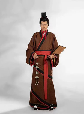 出租秦汉怀古居汉服男女款同款直裾袍战国袍男古装演出服拍照