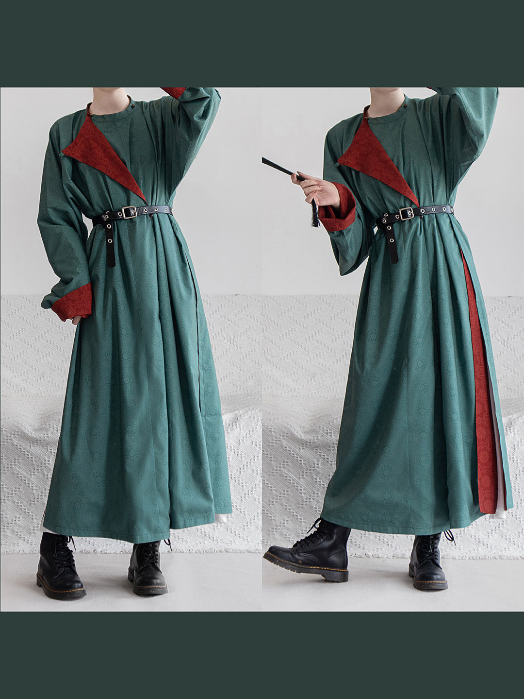 出租唐制圆领袍汉服男双面穿圆领袍印花拍照写真中秋汉服秀运动会