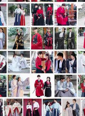 出租男女同款【情侣】武侠风侠客演出学生七夕运动会开幕式走方阵