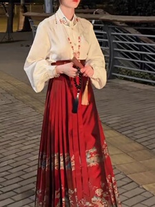 出租新中式国风女装明制改良汉服成人马面裙飞机袖拜年拍摄全家福