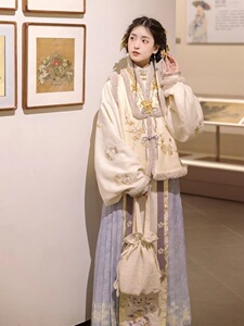 出租秋冬款汉服女刺绣加厚明制马面裙仙气古装日常全套
