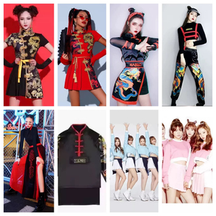 出租女孩爵士舞蹈服装中国风街舞套装租赁韩舞打歌服年会元旦演出