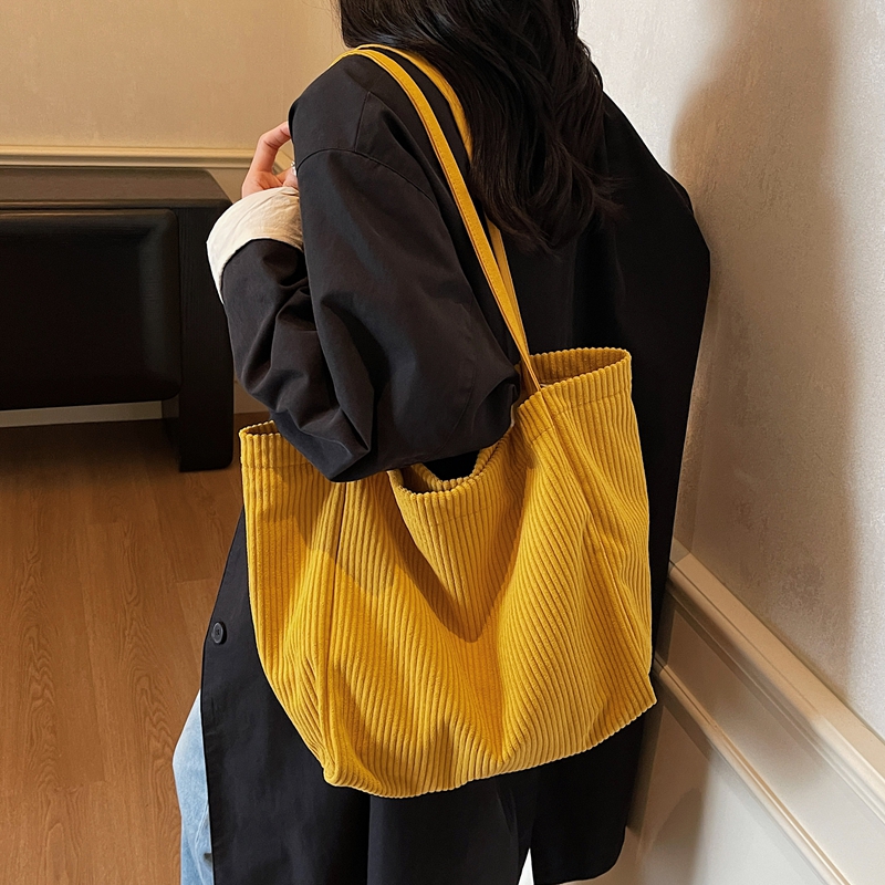 灯芯绒女士包通勤大包2025秋冬新款韩版百搭单肩包小众潮流手提包