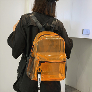 痛包双肩包学生书包新款时尚潮流书包户外沙滩防水背包透明果冻包
