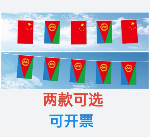 7米8号中国厄立特里亚国旗串旗挂旗吊旗装饰厄立特里亚小国旗旗子