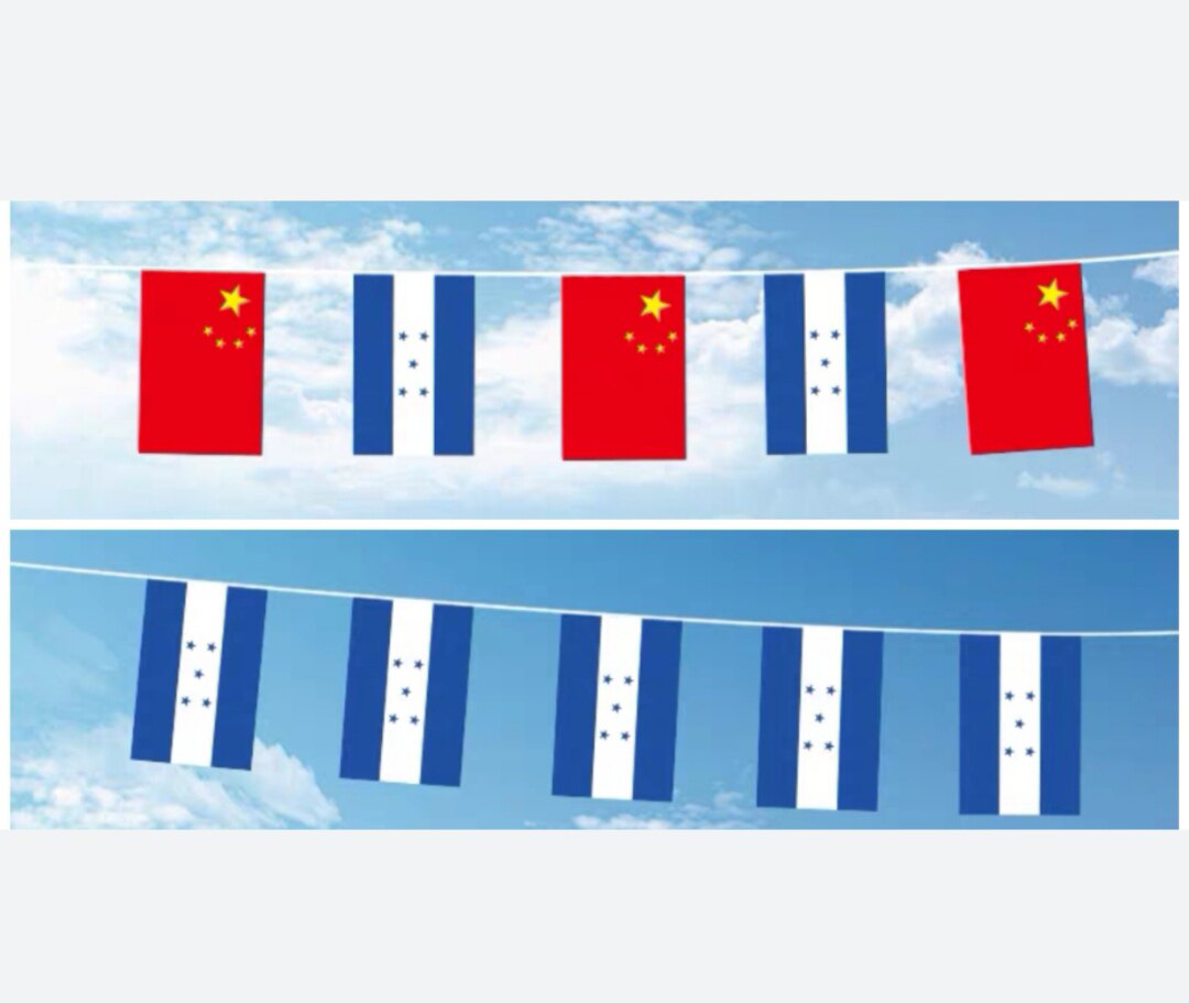 可开票5米8号洪都拉斯国旗串旗中国交叉串旗小旗子小国旗