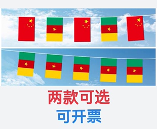 7米8号中国喀麦隆国旗串旗挂旗吊旗装饰旗小旗子喀麦隆小国旗