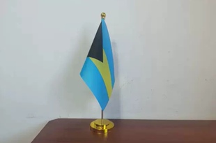 巴哈马国旗摆件办公桌旗可开票桌面台面巴哈马小国旗小旗子