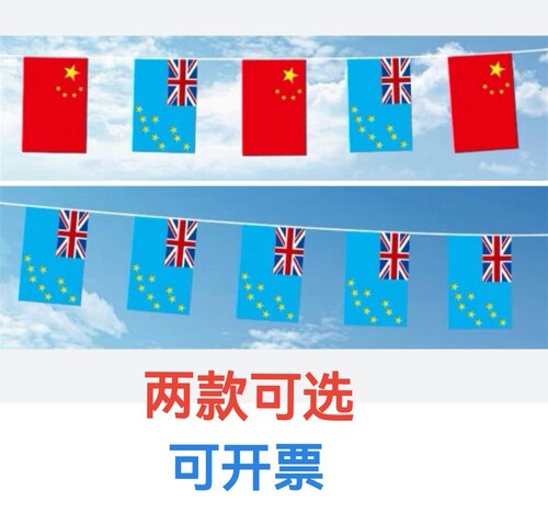 7米8号中国图瓦卢国旗串旗挂旗吊旗装饰小旗子图瓦卢小国旗