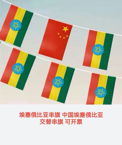 7米8号中国埃塞俄比亚国旗串旗装饰挂旗吊旗小旗埃塞俄比亚小国旗