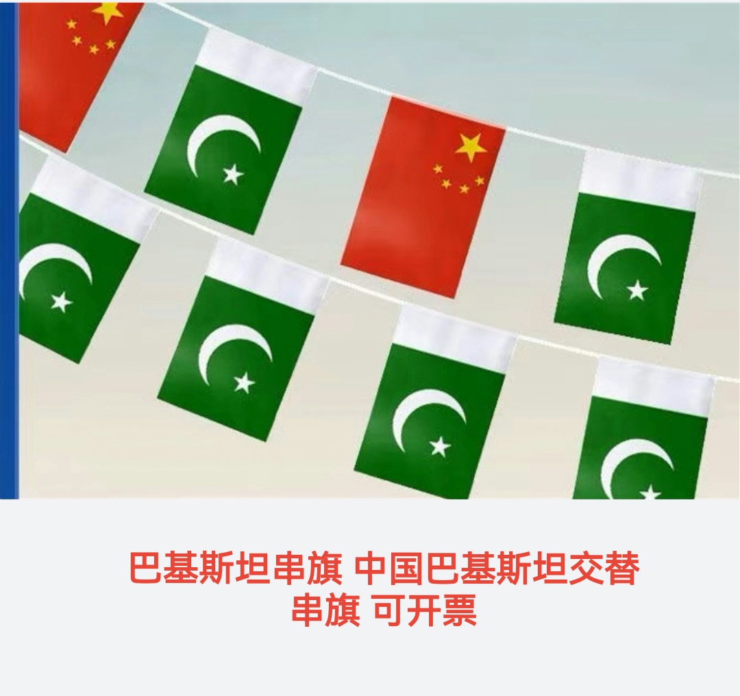 5米8号中国巴基斯坦国旗串旗串旗挂旗小旗子小国旗pakistan flag