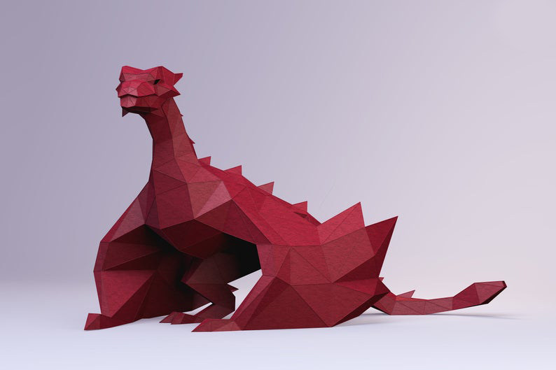 欧美创意3d纸模diy权力游戏远古龙 模型摆件手工制作材料