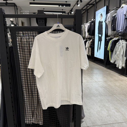 正品阿迪达斯三叶草男夏季圆领纯棉透气运动短袖T恤JD0373 JD0349