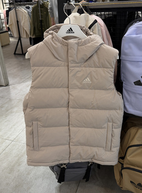 正品阿迪达斯冬男子运动休闲连帽防风保暖羽绒马甲 HG6277 IX8557