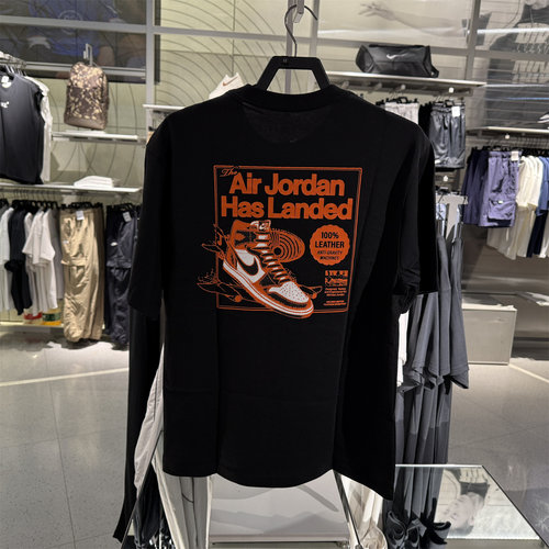 Nike耐克短袖男夏新款JORDAN鞋子印花宽松休闲运动T恤HQ8973-010