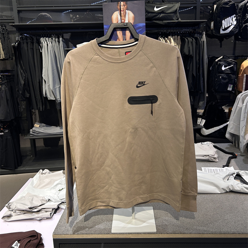 耐克Nike 男子Tech薄款太空棉运动休闲圆领长袖T恤卫衣 FD9881