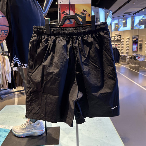 NIKE耐克夏季运动短裤男速干小logo跑步休闲透气梭织五分裤DX0750
