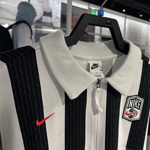 专柜正品Nike耐克女子休闲运动透气条纹翻领POLO短袖T恤 FQ0701