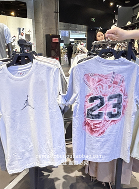 专柜正品air jordan男子休闲运动背标23印花圆领短袖T恤 FN5989