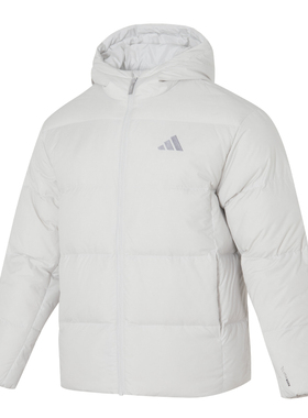 adidas阿迪达斯保暖连帽外套男基款黑色短款羽绒服KC2478/2477