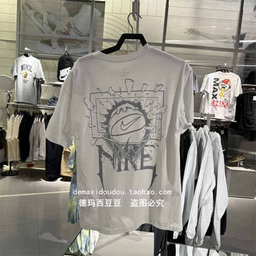 正品耐克男子2025年夏季新款运动休闲圆领短袖T恤半袖 HJ3432-121