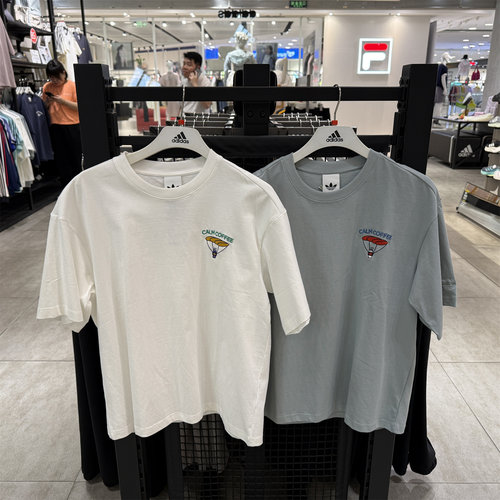 adidas阿迪达斯三叶草26新品男女纯棉运动短袖T恤 KY5738 KY5737