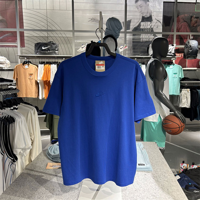 Nike耐克T恤男夏季新款运动休闲纯棉刺绣宽松圆领短袖DO7393-480