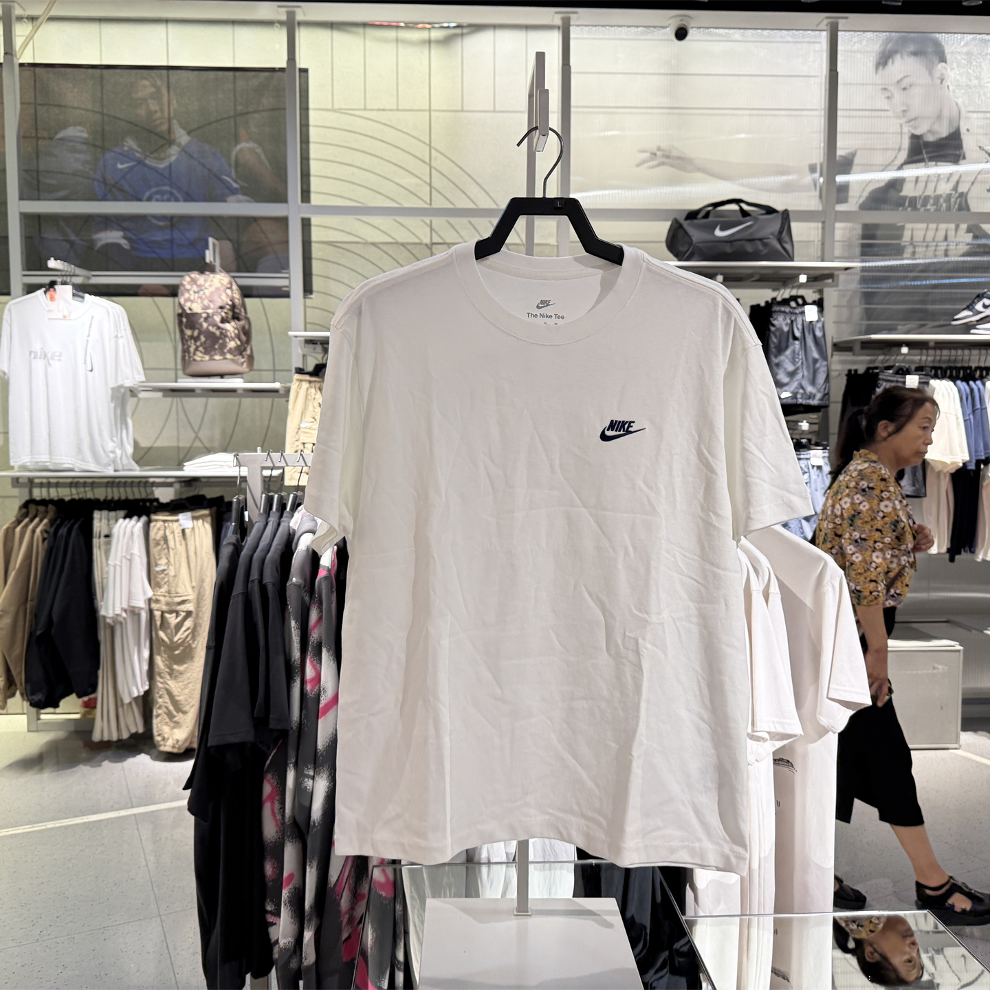 Nike耐克男子短袖后背字母印花圆领宽松半袖T恤 FN3698-050-341