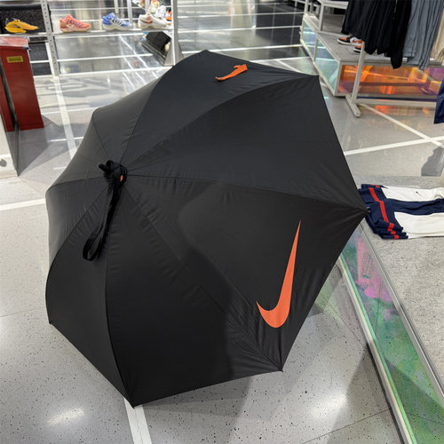 耐克Nike黑色长柄自动遮阳伞