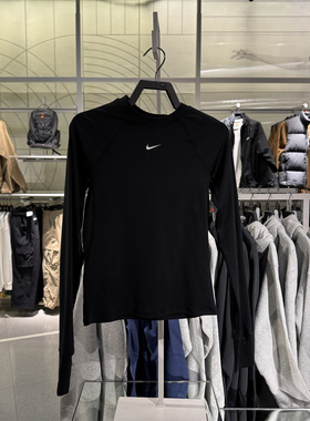 耐克NIKE女子PRO透气训练上衣冬季举重长袖紧身速干轻便 FV7846