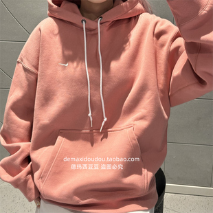 专柜正品Nike耐克男子春新款宽松勾勾加绒套头连帽衫卫衣 DX1356