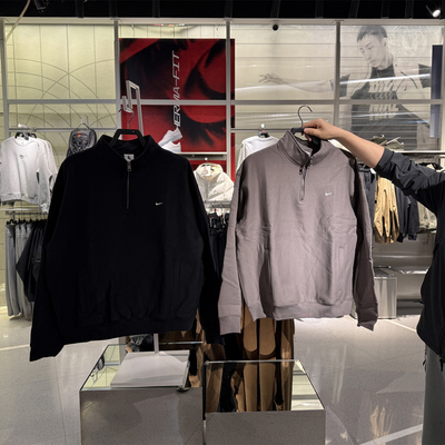 耐克NIKE 男子时尚宽松上衣冬季新款针织休闲拼接加绒卫衣 HV1095