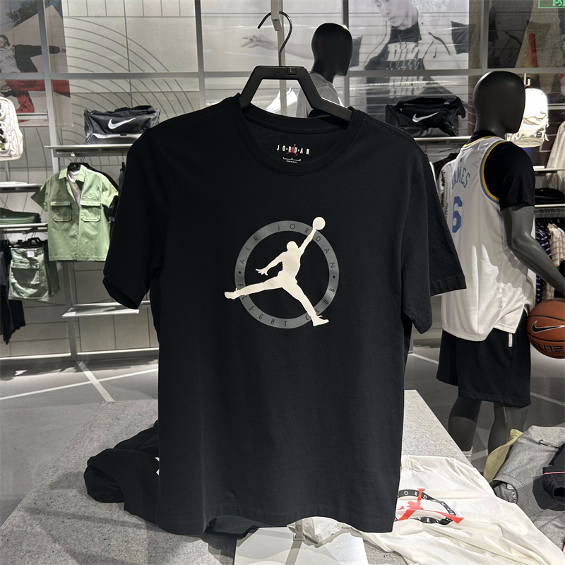 包邮【热价】jordan经典飞人印花休闲运动圆领短袖T恤 DV8437