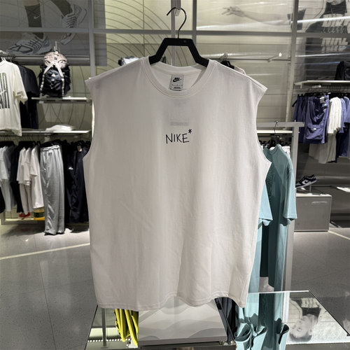 代购Nike耐克t恤男2025新款运动宽松纯棉字母无袖背心 IH9266-100