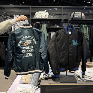 宽松缎面夹克棉服棒球服外套保暖 FQ7970 Nike耐克男新款 专柜正品