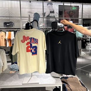 专柜正品AIR JORDAN男子背标印花休闲运动宽松圆领短袖T恤 FQ0359