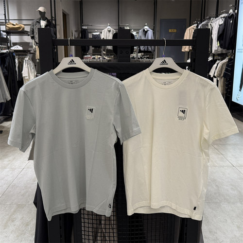 豆豆Adidas阿迪达斯男圆领透气百搭运动休闲短袖T恤JI9461 JI9462