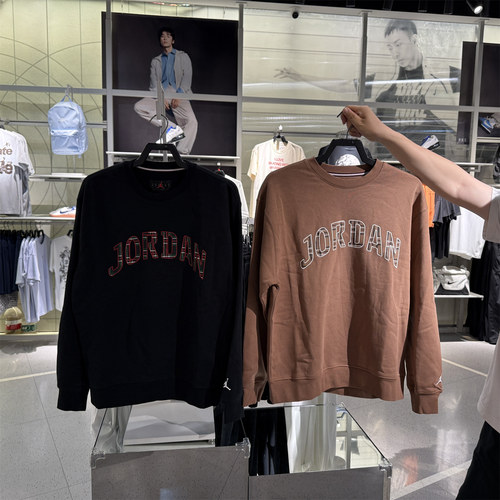 专柜正品Air Jordan男子针织印花加绒保暖圆领套头衫卫衣 FV7461