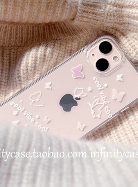ins风梦幻紫色蝴蝶适用iPhone15/16PLUS苹果12/13/14PROMAX/XR透明手机壳iPhoneAIR/17PRO