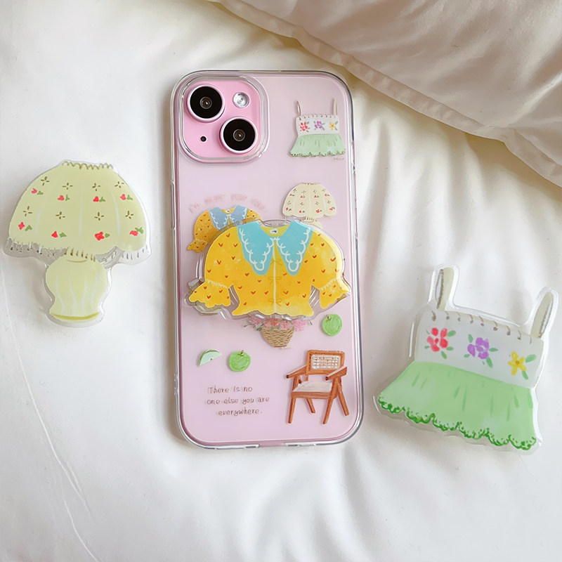 ins风可爱少女春日派对适用于iPhone15/16/17PROMAX/14PRO苹果15Plus文艺支架手机软壳13/12Mini百搭,3C数码配件,手机保护套/壳,淘宝优惠券,粉丝福利购,淘宝优惠卷