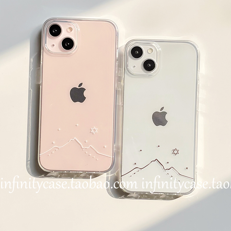 ins风星空山脉情侣手机壳