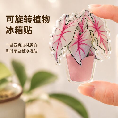 创意热带绿植可旋转冰箱贴