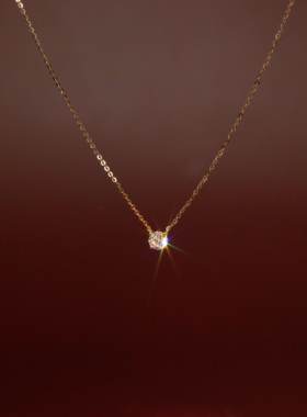 戴琰珠宝｜30分单钻四爪项链 18k金钻石 日常百搭