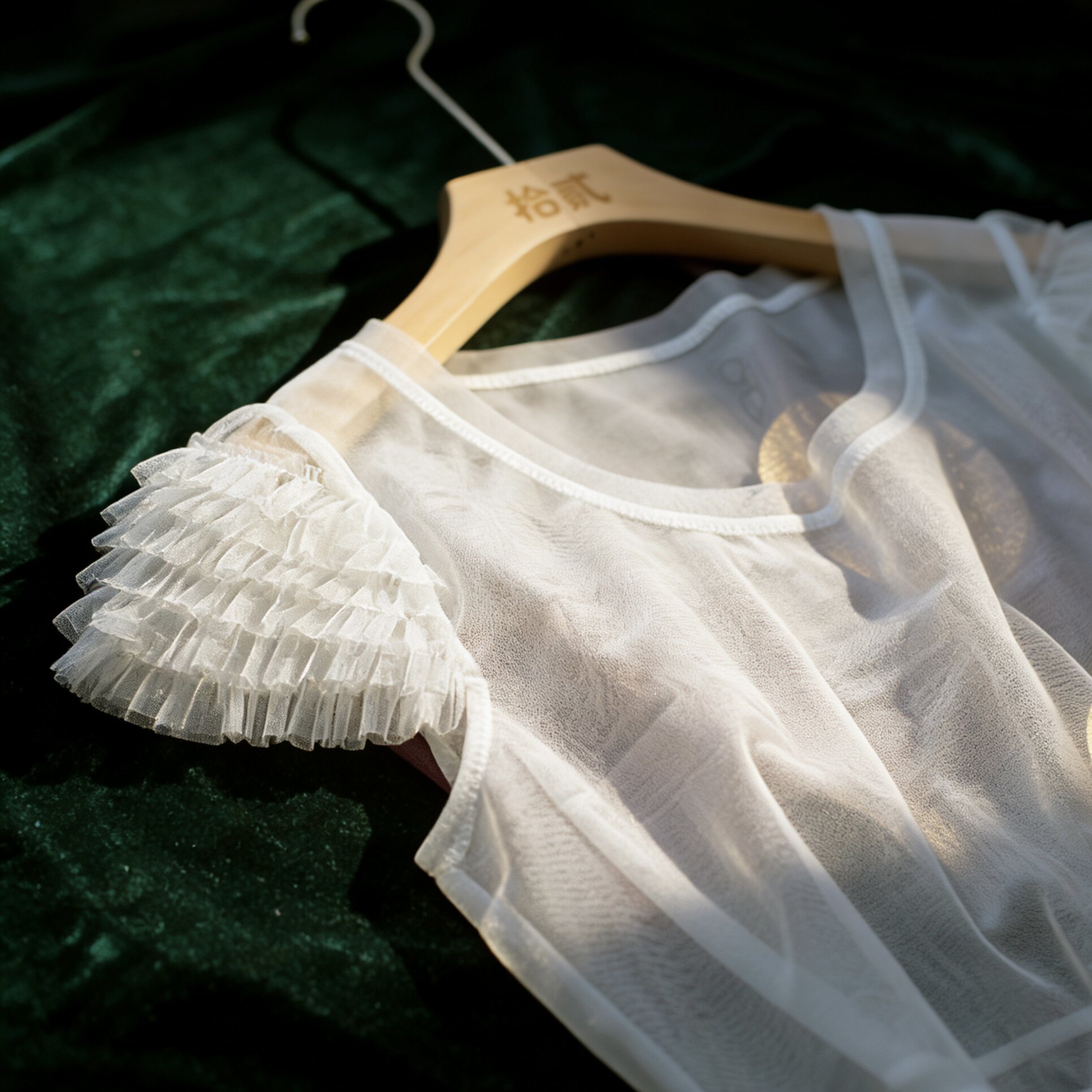 2026春夏新款芭蕾风甜美新褶皱圆领短袖网纱打底衫女叠穿内搭上衣