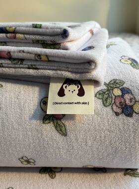 冬季紫色小葡萄牛奶绒床单单件保暖加绒宿舍单人被单枕套三件套