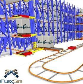 flexsim物流穿梭车AGV立体仓医院模型排队模型东西仿真代做定制作