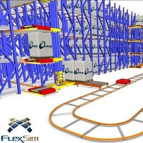 flexsim物流穿梭车AGV立体仓医院模型排队模型东西仿真代做定制作