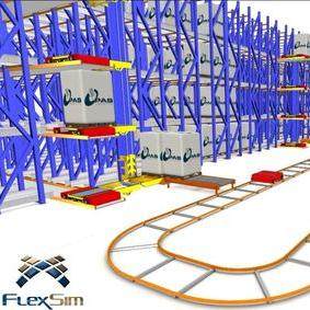 flexsim物流穿梭车AGV立体仓医院模型排队模型东西仿真代做定制作