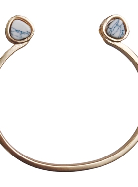 两块白松石/简洁原创设计 大气手环百搭时尚轻奢高级感手镯女饰品